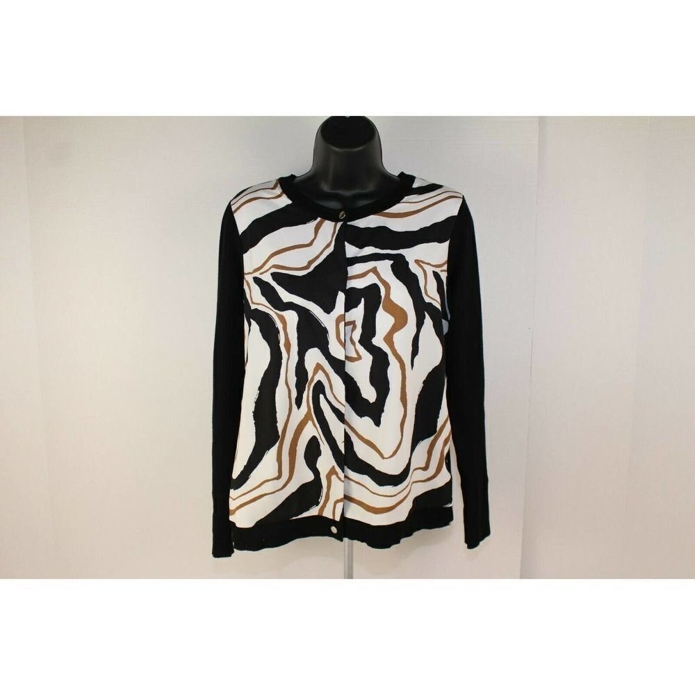 ladies chico's zebra print cardigan size 0